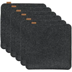 6 er Set Sitzkissen  6 Sitzauflage mit Antirutschnoppen  35 x 35 cm