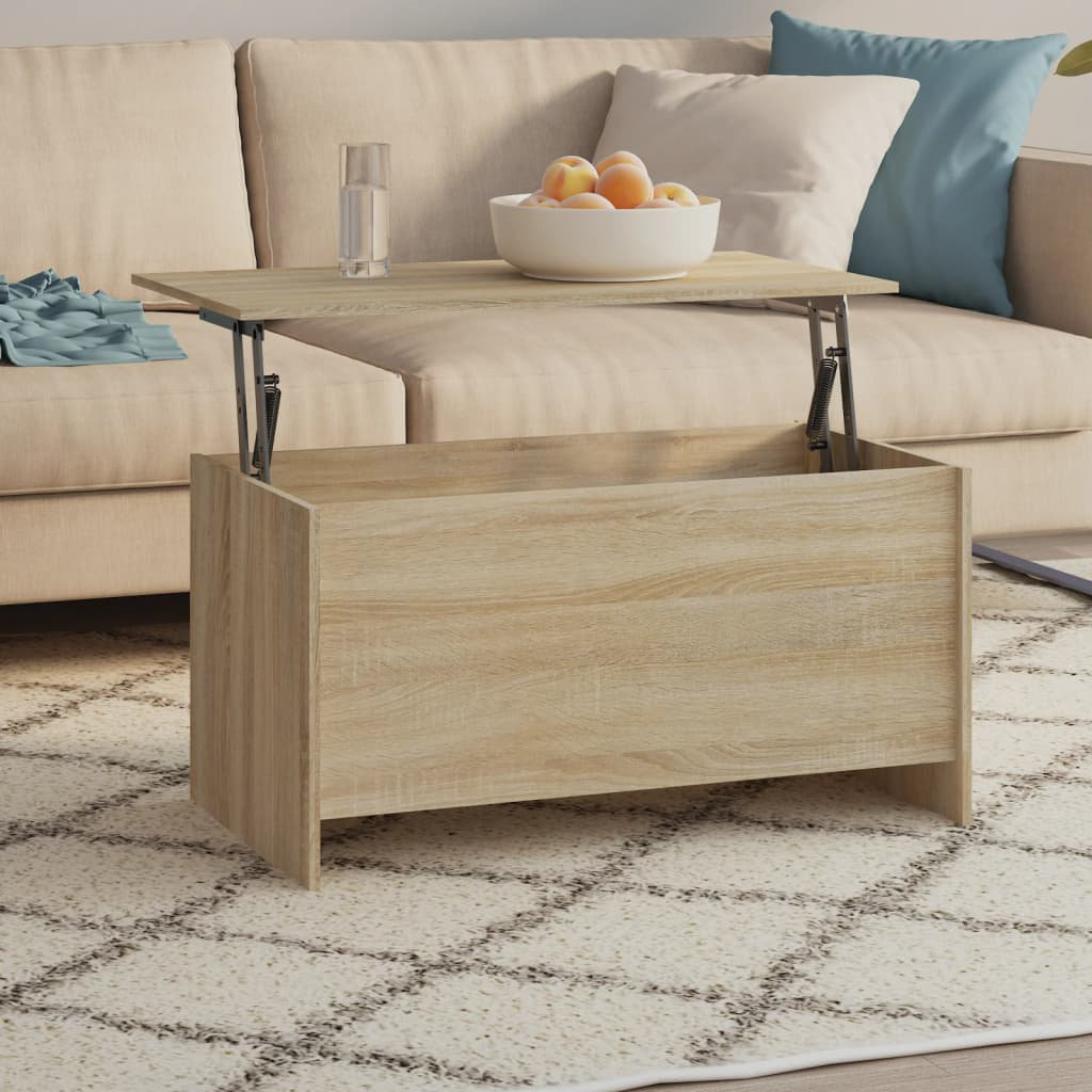 Latitude Run Hydia Lift Top Sled Coffee Table with Storage Light Brown 52.5cm H x 102cm L x 55.5cm W