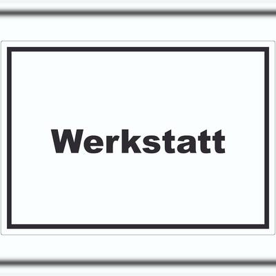 HB-Druck Werkstatt Aufkleber mit Text Handwerk Reparatur waagerecht A3 (297x420mm)