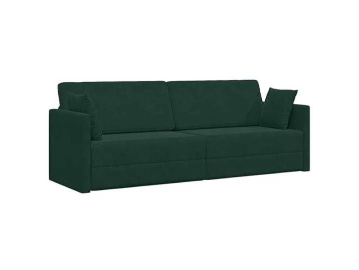 KUTYWEXFM 3-Sitzer Boden-Schlafsofa Samt Dunkelgrün mit 2 Kissen Flexibles Bodensofa für Schlafzimmer und Gästezimmer. Manuell verstellbar inklusive zwei Kissen für Komfort.