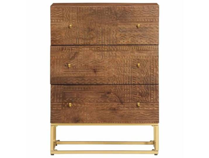 KTHLBRH Kommode aus Massivholz, Mango, Eisen, 55 x 30 x 76 cm Großer Stauraum, stabile Tischplatte für Dekorationen, stabile Eisenbeine, Montage erforderlich