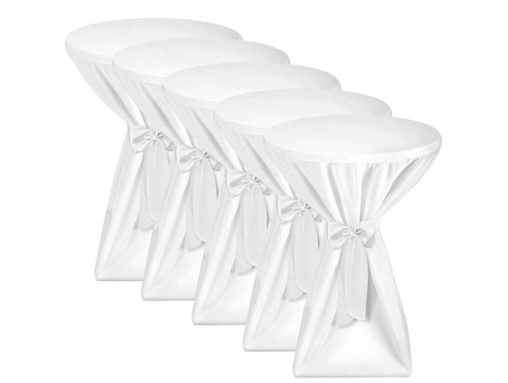 STEHTISCHHUSSE Premium Ø 60cm Weiß (5tlg)