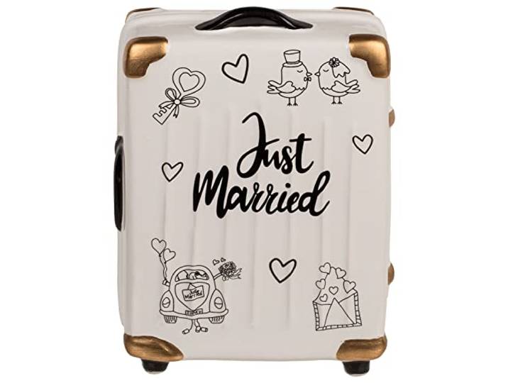ootb Spaarpot Bruiloft Keramiek - Just Married Koffer Cadeau
