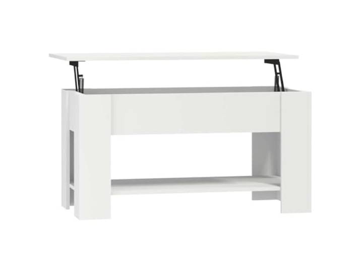Couchtisch, Weiß, 101x49x52cm, Holzwerkstoff Hochklappbare Tischplatte, verstecktes Fach, einfache Reinigung, stabile Konstruktion, universell einsetzbar