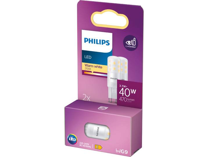 Leuchtmittel Philips Kunststoff 2x G9 3.7W LED - Farbe: matt weiss - LED - Lichtfarbe: Extra warmweiss - Leuchtmittel- LED Leuchtmittel