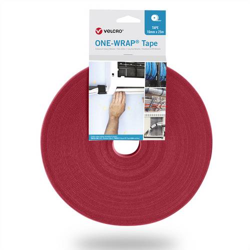 VELCRO One Wrap Band 16mm breit, rot, 25m