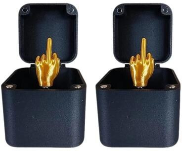 Uplift Treasures Funny Middle Finger In A Box Prank Gift black (2pcs)