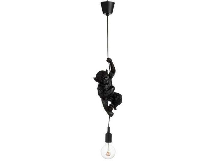 Lampe singe suspendue resine noir résine noir 16cm