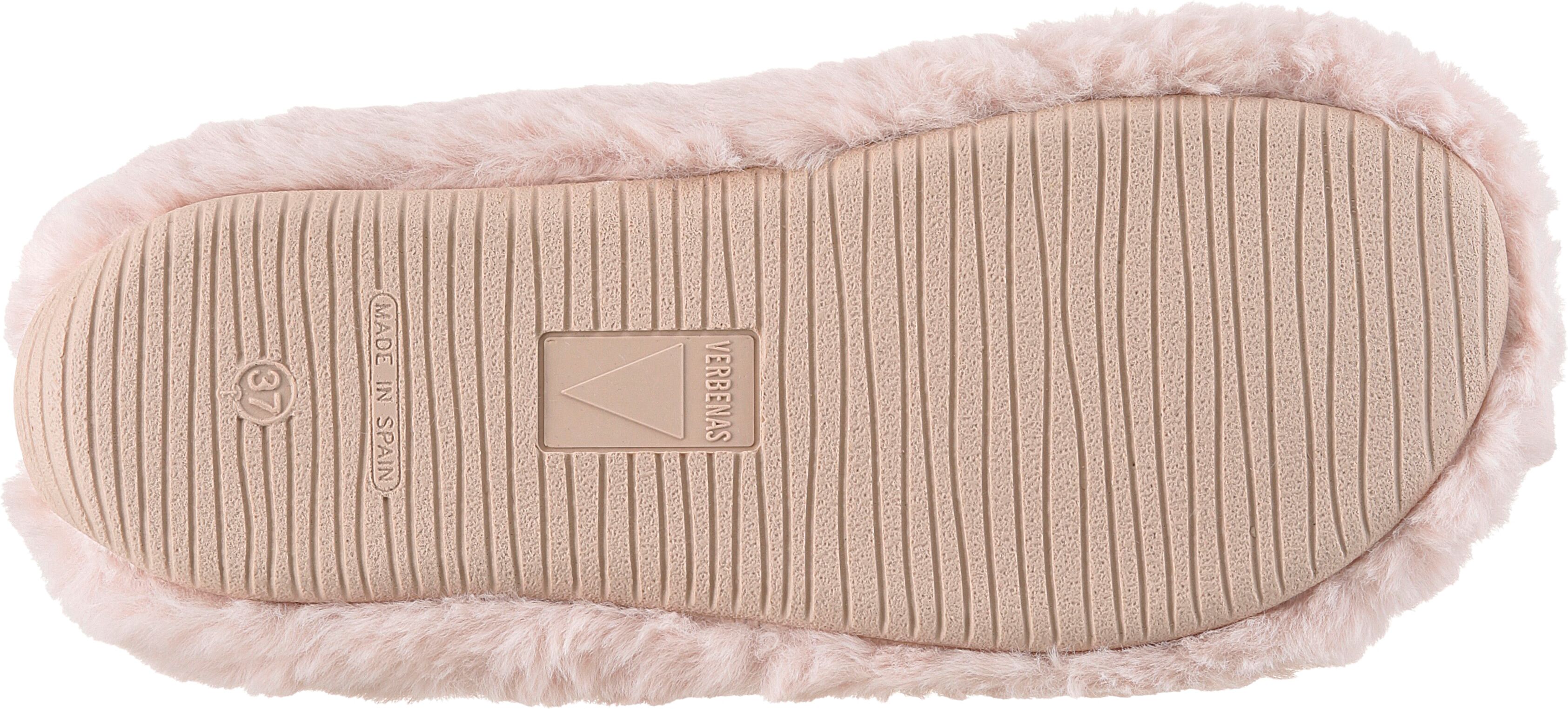 Pantoffel VERBENAS "York Damara", Damen, Gr. 35, rosa (rosé), Textil, Schuhe Pantoffel, Homeslipper, Clog, Schlappen, Hausschuh in kuscheliger Optik rosé 35
