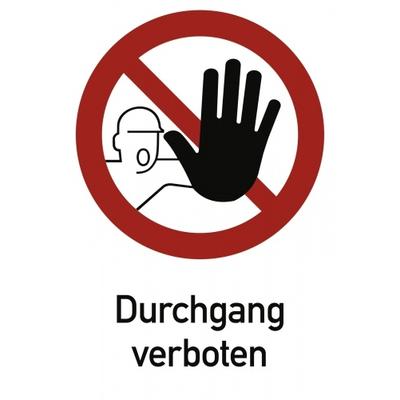 Durchgang verboten, Kombischild, Folie, 210x297 mm