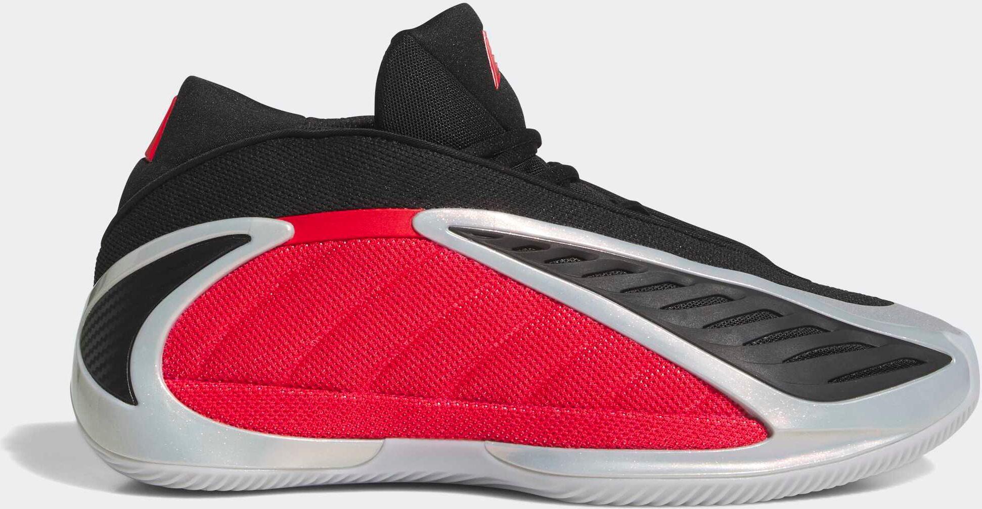 Basketballschuh ADIDAS PERFORMANCE "ANTHONY EDWARDS 2", Gr. 45, rot (silber metallic, pure ruby, core schwarz), Synthetik, Textil, Schuhe Basketballschuh silber metallic, pure ruby, core schwarz 45