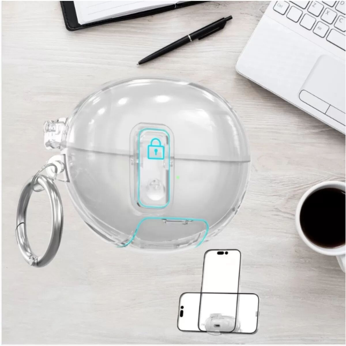 INF Transparente TPU Schutzhülle kompatibel mit Huawei FreeBuds Pro 4 mit Ständer