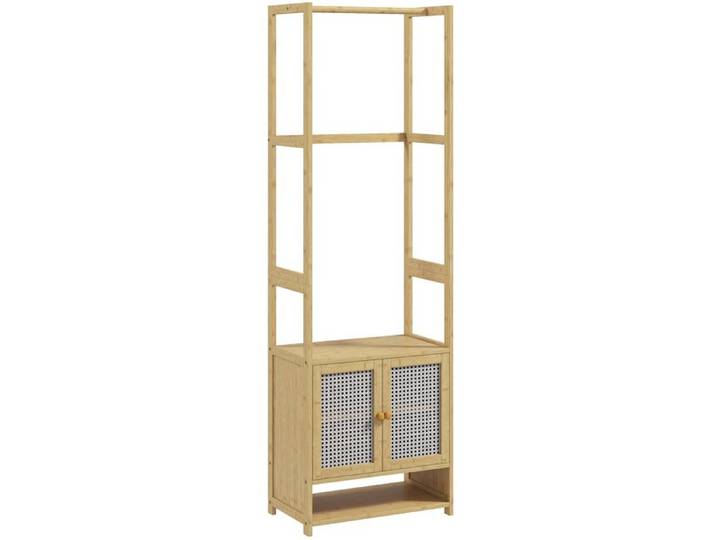 YWJ Porte-Manteau Bambou Placard Chaussures Barre Suspension Étagère Réglable 53x31x168cm Naturel