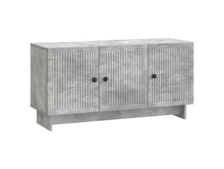LKJephalotrope TV-Schrank Betongrau 99 x 34,5 x 50 cm Holzwerkstoff Modernes Lowboard im Beton-Look für Wohnzimmer und Schlafzimmer, 3 Schwenktüren mit 90° Öffnung und nützliche Regale.