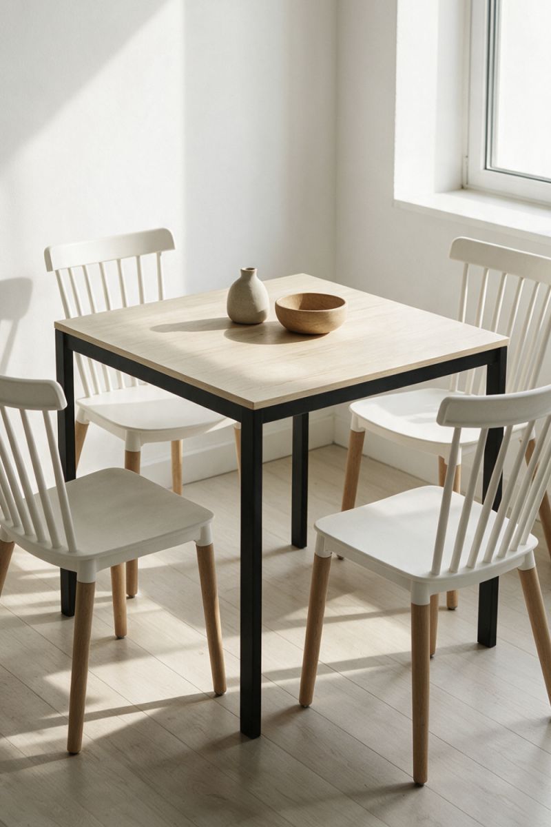 RegalosMiguel Mesa Cuadrada Dino 65 cm - Madera oscura