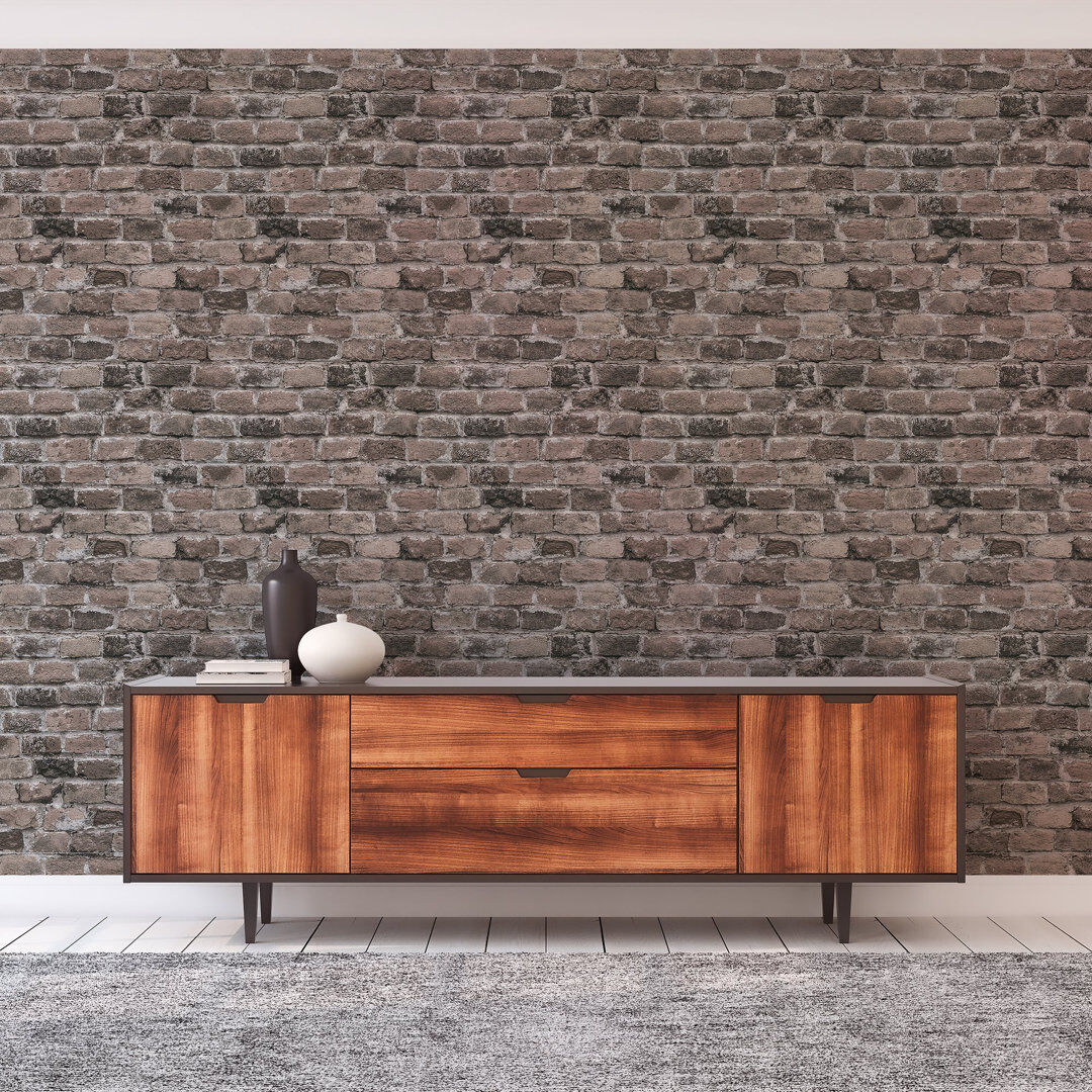 Galerie Home The Bricks and More Brickshire Residents Motif 10.05m x 53cm Matte Wallpaper Roll Brown 1,005cm L