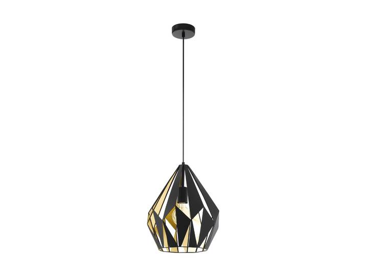 EGLO Carlton 1, Flexible Halterung, Schwarz, Gold, Schwarz, Gold, Stahl, II, 1 Glühbirne(n)