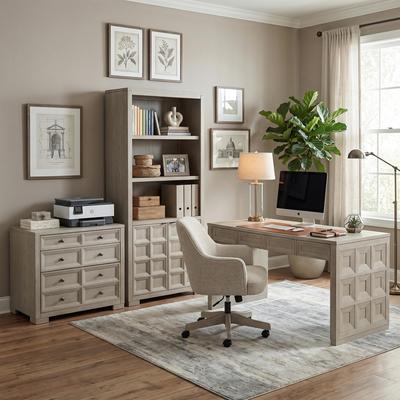 Furniture of America Durem Modern Tawny Brown Writing Desk with Bookcase and File Cabinet Set