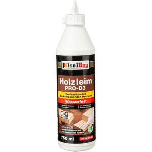 IsolBau Holzleim PRO, D3, 860g, wasserfest, für Innen und Außen