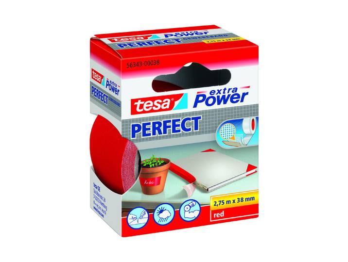 Tesa Extra Power Gewebeband Rot 2.75 m × 38 mm