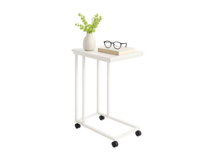 Relaxdays Beistelltisch mit Rollen C-Form