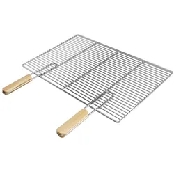 ECD Germany Grillrost Edelstahl Rechteckig 60x40 cm – Mit abnehmbaren Griffen, rostfrei & robust, für Grillkamin, Gasgrill, Feuerkorb & Feuerschale
