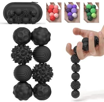 Uplifted Finds Silicone Magnetic Sensory Fidget Balls 4 Pcs Red