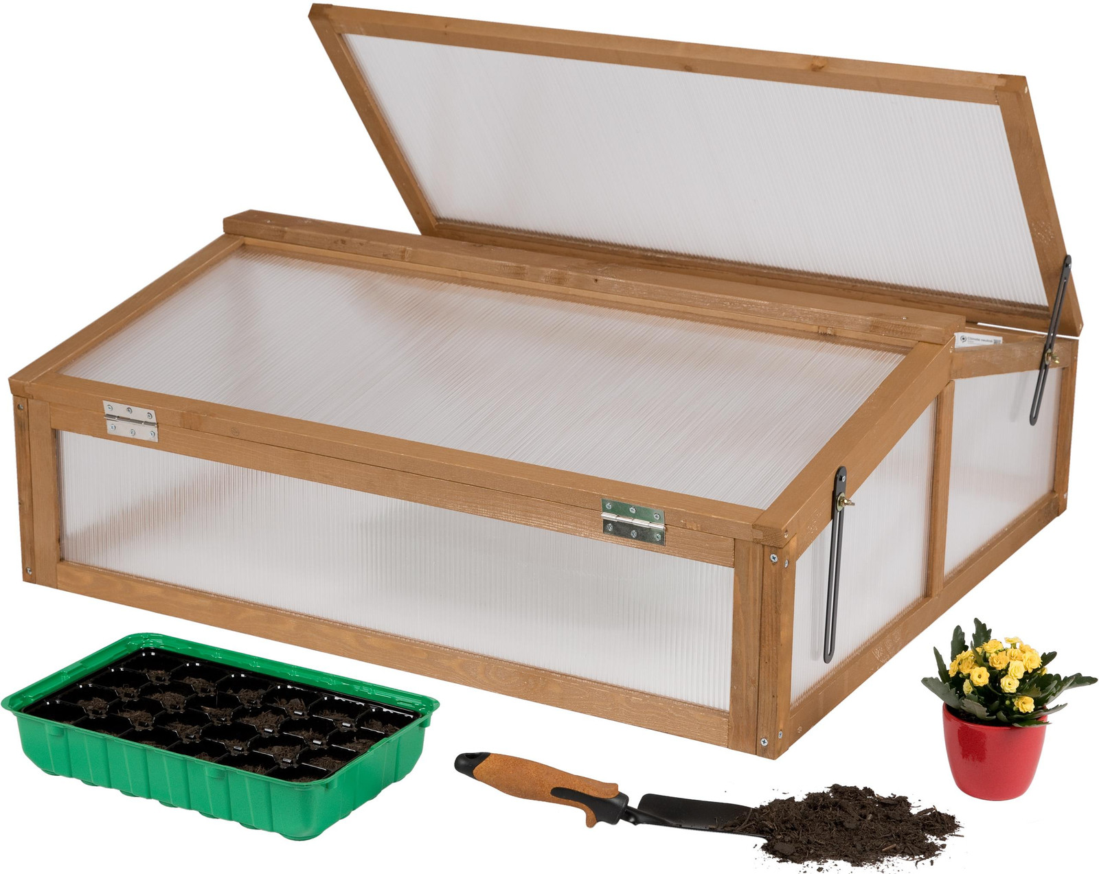Needs & Wants Houten Buitenkweekbak met Afdekking en Deksel, Bruin