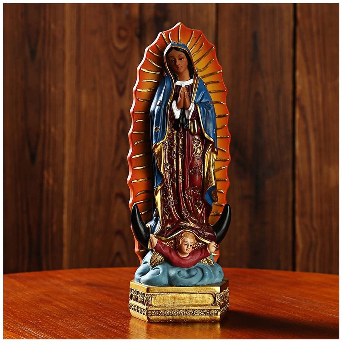 Dailygoods Harsbeeld Onze-Lieve-Vrouw van Guadalupe Handbeschilderd - Religieus Tafelbladbeeldje
