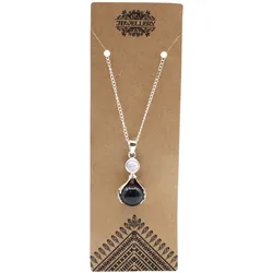 Gemstone Healing Hands Pendant - Black Agate