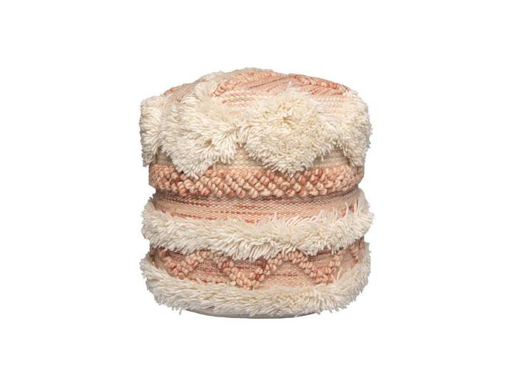 Kayoom Pouf, Creme, Rosa, Textil, Struktur, 35x35x35 cm, Poufs