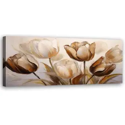 WANDBILD tulpen blumen sepia beige
