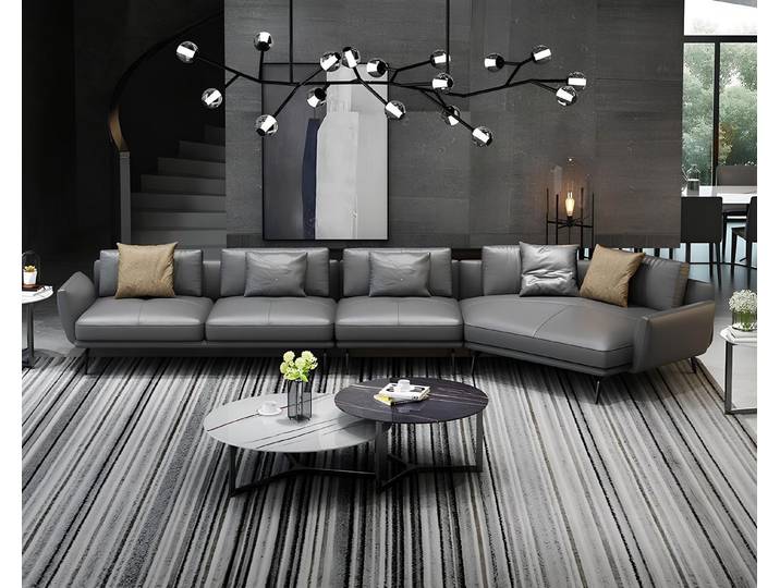 Xlmoebel Ecksofa Elegantes Ecksofa mit Lederpolsterung in modernem Design, Ecksofa, Hergestellt in Europa