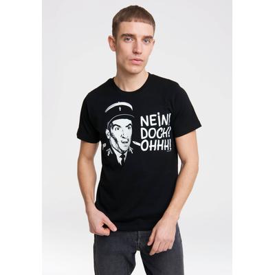 T-Shirt LOGOSHIRT "Le Gendarme de Saint-Tropez - Nein Doch Ohhh", Herren, Gr. XS, schwarz, 100% Baumwolle, unifarben, normal, Rundhals, Shirts T-Shirt, mit coolem Print