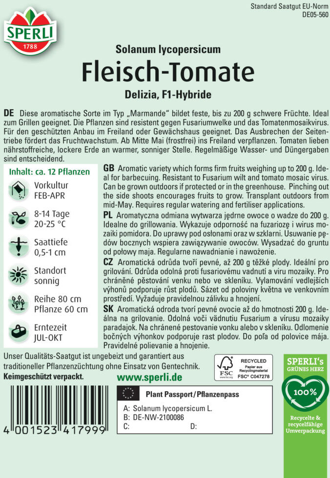 Sperli Fleisch-Tomate Delizia F1
