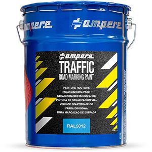 AMPERE Straßenmarkierungsfarbe Traffic Road Marking Paint, 5 kg, seidenglänzend, lösemittelhaltig, RAL 5012, lichtblau