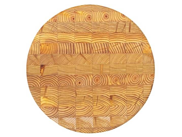 Rundes Käse-Schneidebrett aus Lärchenholz, kanadisches Hirnholz, Standardlinie, handgefertigt für professionelle Köche und Heimkochen, 25,4 cm Durchmesser und 5,1 cm dick