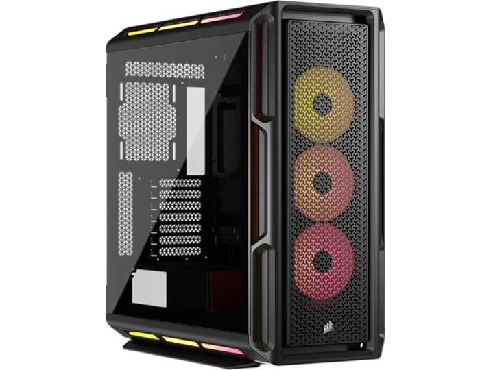 CORSAIR iCUE LINK 5000T LX RGB Mid–Tower ATX PC–behuizing – 3x Voorgeïnstalleerde LX120 RGB Ventilatoren, Geïntegreerde Aurora Lichtlijsten, iCUE LINK Systeemhub Inbegrepen – Zwart