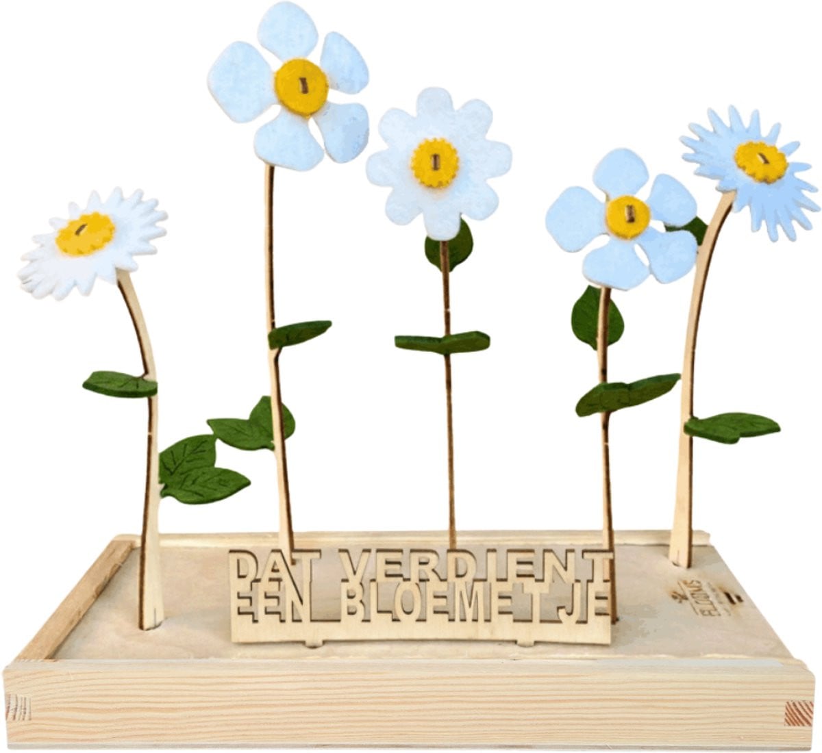 Happy Blooms vilten bloemen brievenbus cadeau voor volwassenen