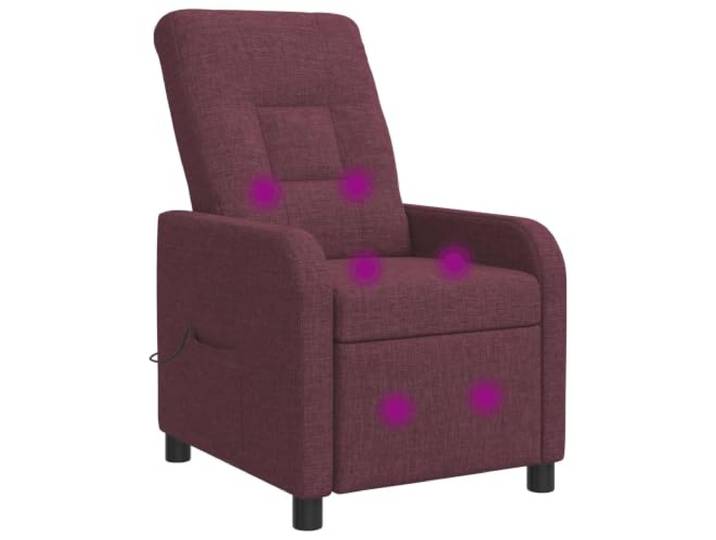 Massage Relaxsessel Lila Stoff Verstellbar 115°-160° Polyesterbezug,Metall-und-Holzrahmen,flache Armlehne,Pfostenbeine,feuchtes Tuch,Reißverschluss