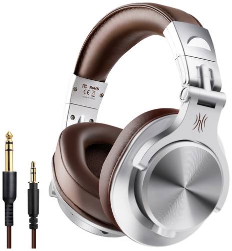 OneOdio Fusion A70 Over Ear Headset Bluetooth Stereo Silber, Braun High-Resolution Audio Headset, Schwenkbare Ohrmuscheln DJ