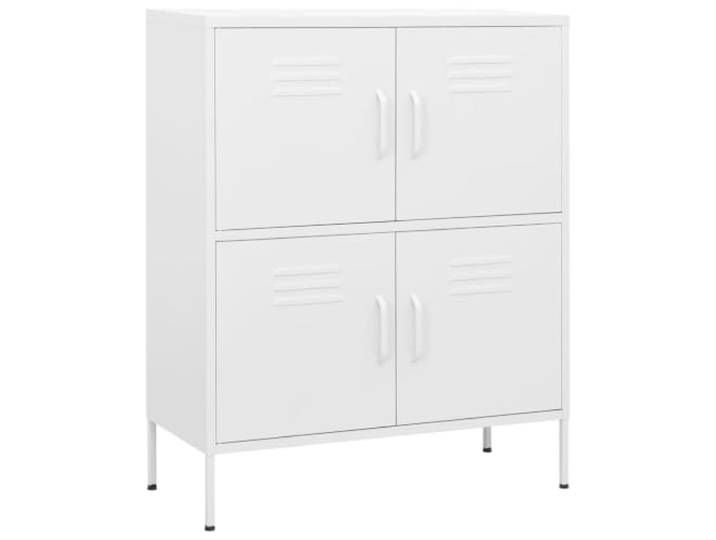 YUTAASU Stahl Lagerschrank Weiß 80x35x101,5 cm