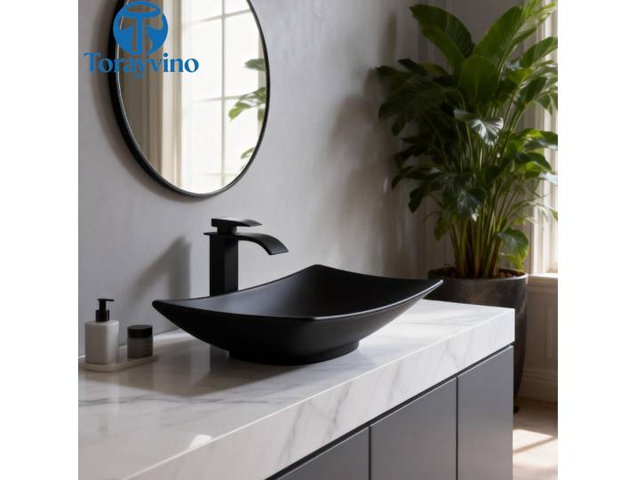 Torayvino-Ensemble d'évier HOBasin avec 256 positions noires, mode cascade chaude et froide, robinets de centre commercial