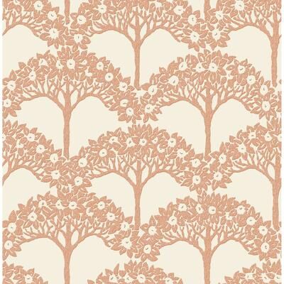 A-Street Prints Dawson Rust Magnolia Tree Wallpaper