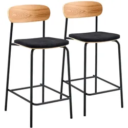 Oviala Business 2er-Set Hochstühle aus schwarzem Holz