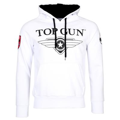 Kapuzenpullover TOP GUN "Defender TG20191012", Herren, Gr. 3XL, weiß, Obermaterial: 60% Baumwolle, 40% Polyester. Lining: 100% Baumwolle, Rundhals, Pullover Kapuzenpullover