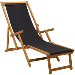 vidaXL, Liegestuhl, Stabiler Eukalyptus-Holz-Sonnenlieger (61 cm)