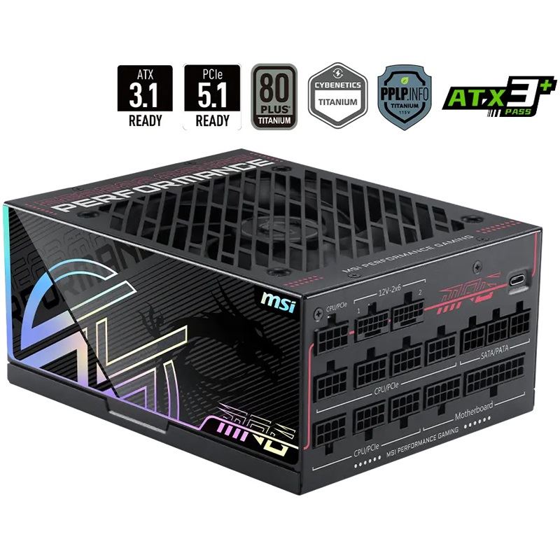1300 Watt MSI MPG Ai1300TS PCIE5 Modular 80+ Titanium
