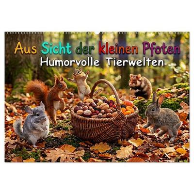 Aus Sicht der kleinen Pfoten - Humorvolle Tierwelten (Wandkalender 2027 DIN A2 quer), CALVENDO Monatskalender