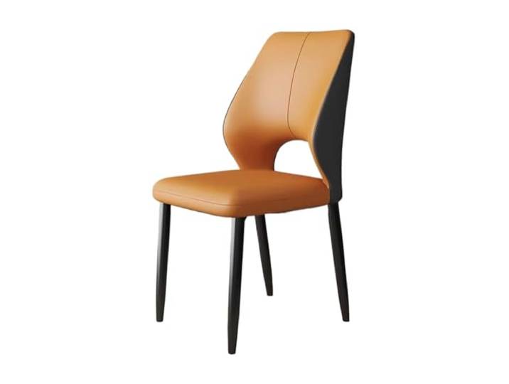 OUTIFUOTPP Moderne Hause Rückenlehne Stuhl Freizeit Einfache Hocker Nordic Licht Luxus Esszimmer Restaurant Hotel(Cold orange)